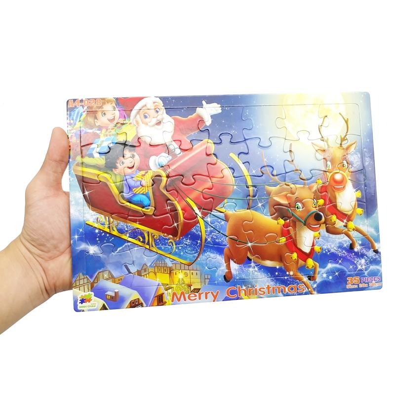 Bộ Xếp Hình Khổ A4 Puzzle Minh Châu 35-028 - Merry Christmas (35 Mảnh Ghép)