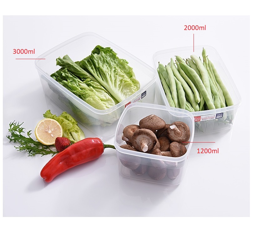 Set 02 hộp đựng thực phầm Nakaya 1200ml và 2000ml, thiết kế tinh tế, đẹp mắt, khả năng giữ kín hơi vượt trội - nội địa Nhật Bản