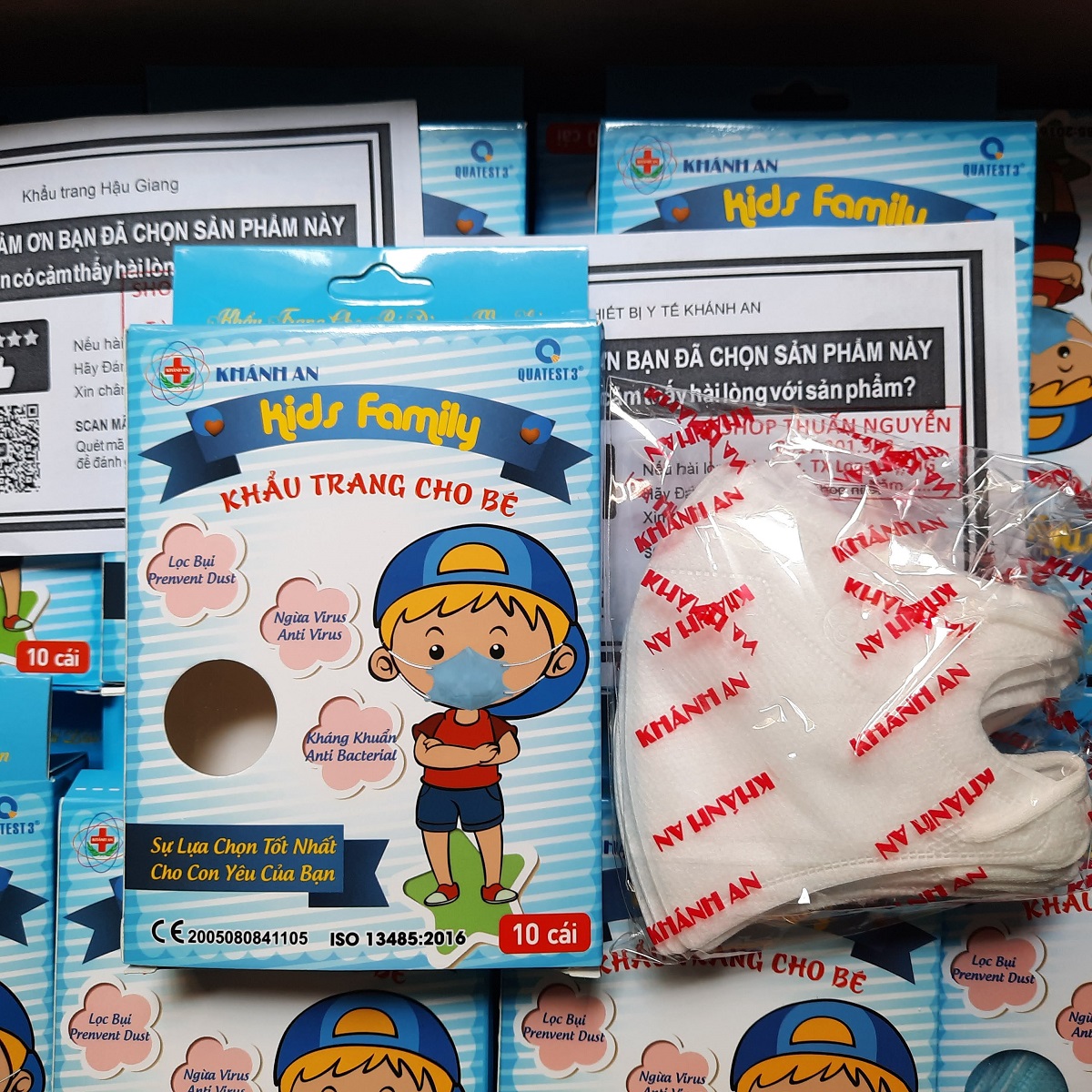 Khẩu trang y tế 4 lớp 3D MASK 3D KIDS FAMILY KHÁNH AN ngăn ngừa vi khuẩn lọc khói bụi dây đeo vải siêu vừa vặn dễ thở dành cho người lớn và trẻ em