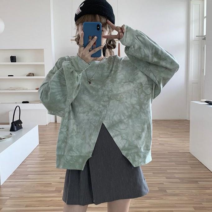 Áo thun dáng rộng dài tay phong cách Hàn Quốc cho nữ