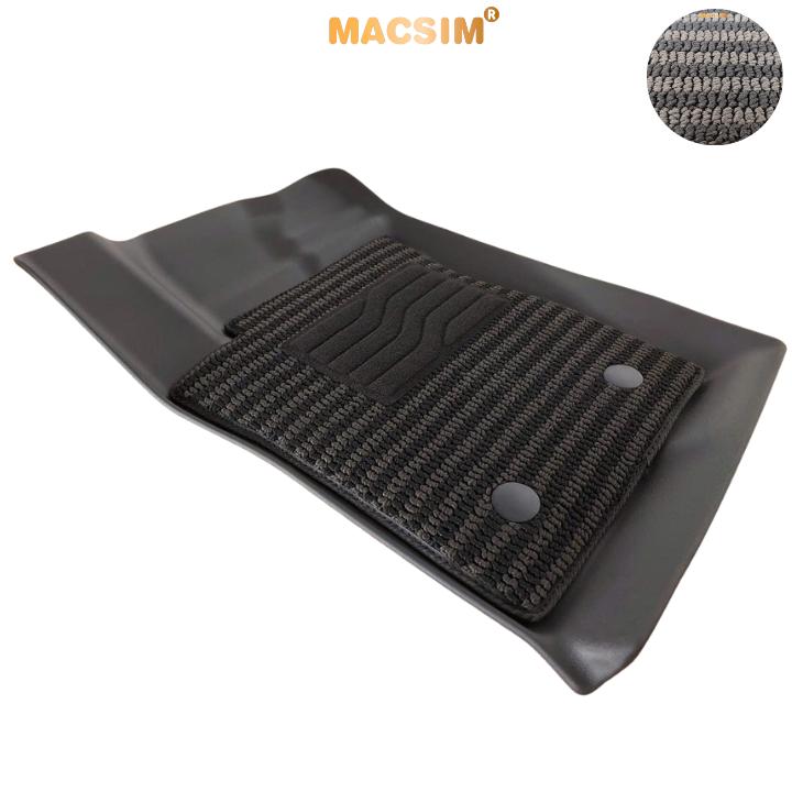 Thảm Lót Sàn 2 Lớp TPE Macsim Ford Everest 2023+ Chuẩn Form, Bền, Không Mùi (sd3 xám đen ct)