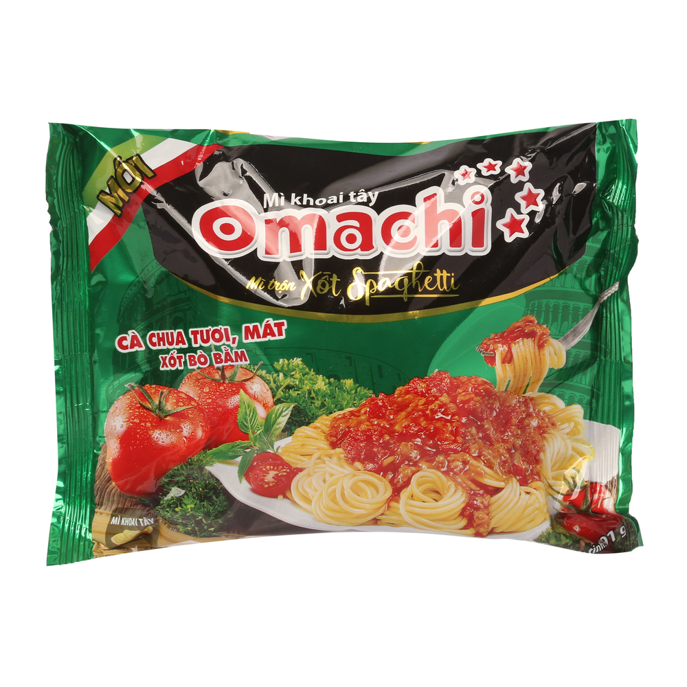 Mì Omachi Xốt Spaghetti Bò Bằm Gói 91G