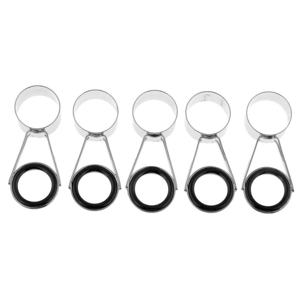 5pcs Stainless Steel Fishing Rod Guides Rod Repair Kit DIY Eye Rings