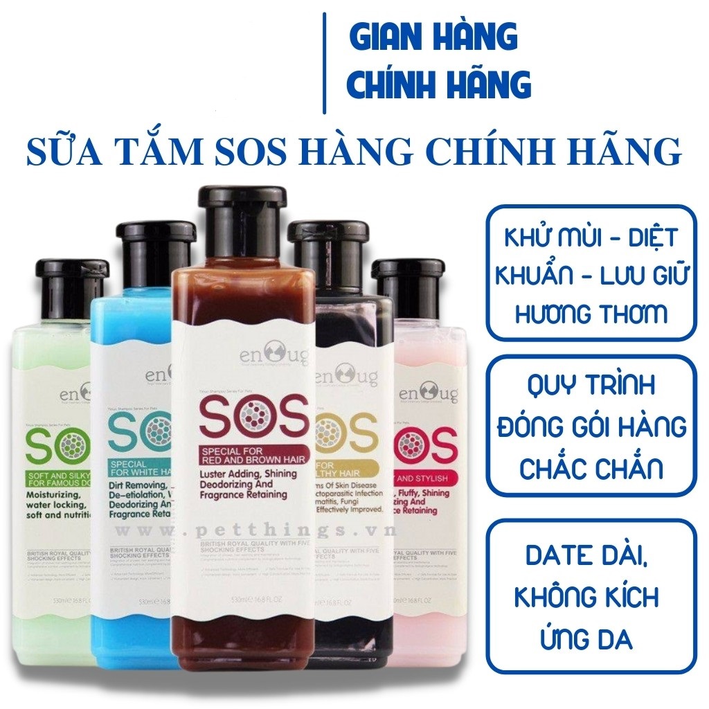 Hình ảnh Sữa Tắm SOS Cho Chó Mèo, Sữa Tắm Chuyên Dụng SOS Chính Hãng 530ml