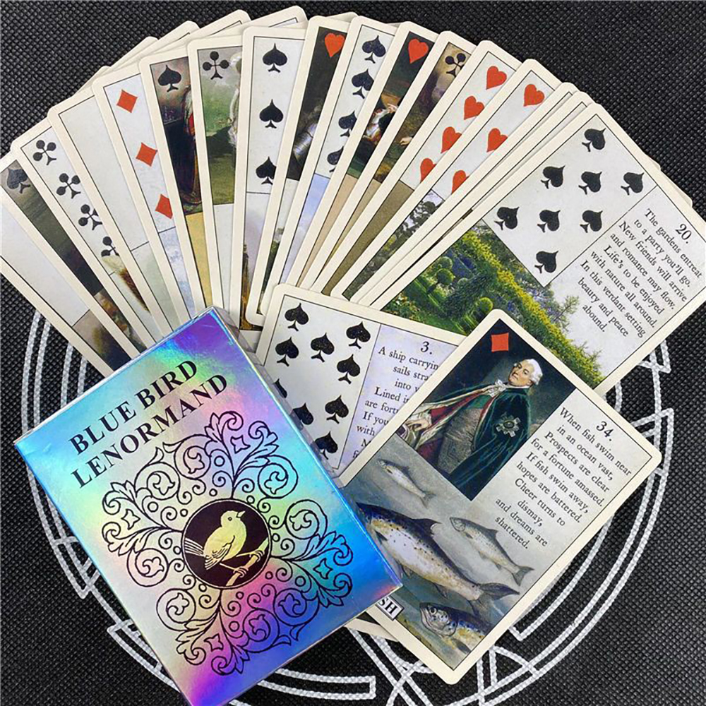 Bài Lenormand Blue Bird Óng Ánh Tặng Đá Thanh Tẩy