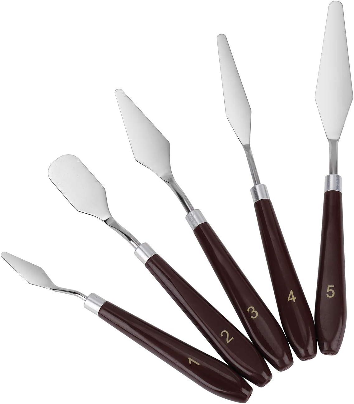 Tranh Inox Dao Nghệ Sĩ Tranh Sơn Dầu Bảng Dao Thìa Sơn Dầu Phụ Kiện Phối Màu 5 Chiếc