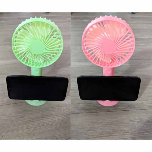 QUẠT MINI CẦM TAY SẠC PIN CÓ KỆ ĐỂ ĐIỆN THOẠI GIAO MÀU NGẪU NHIÊN