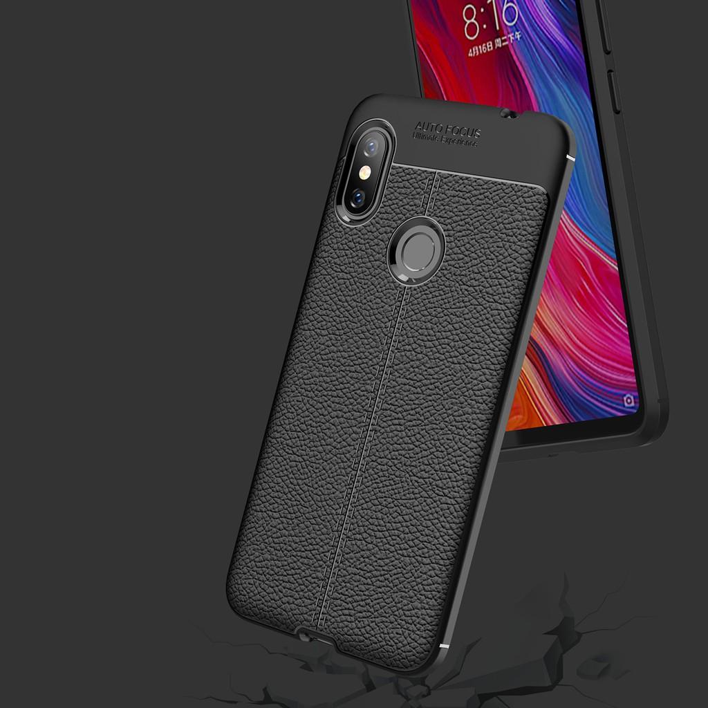 Ốp lưng Xiaomi Redmi Note 6 Pro silicon giả da Auto Focus