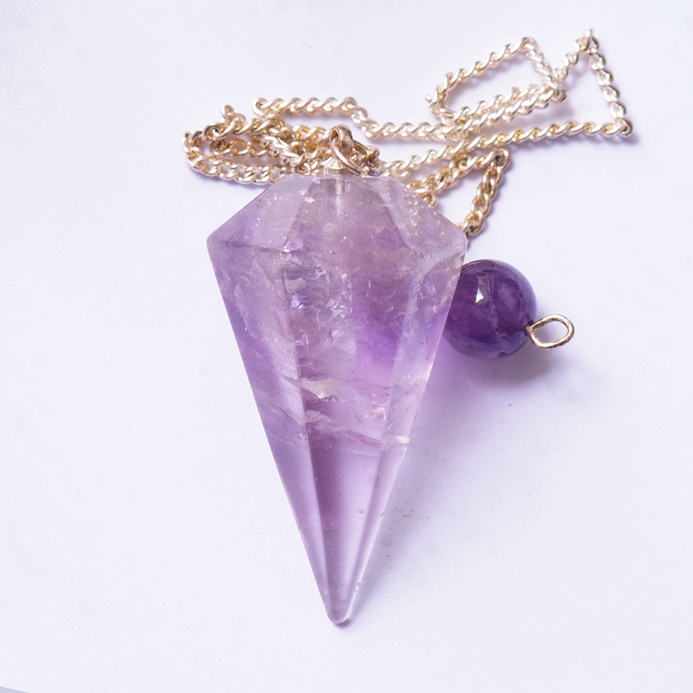 Con Lắc Cảm Xạ Thạch Anh Tím Amethyst Thiên Nhiên