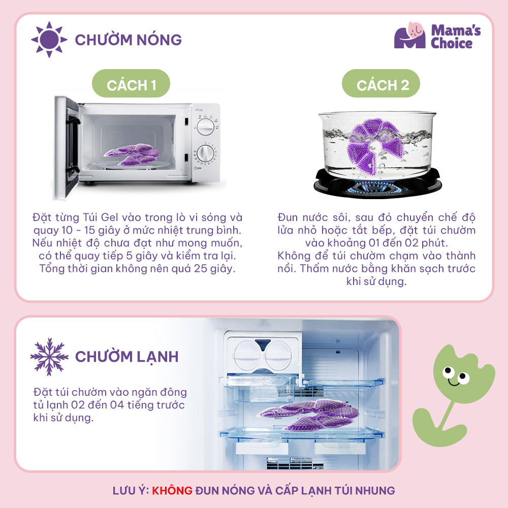 Túi Chườm Ngực Mama's Choice, Túi Chườm Nóng Lạnh Giúp Mẹ Thông Tắc Tia Sữa, Kích Sữa, Giảm Đau Ti Hiệu Quả