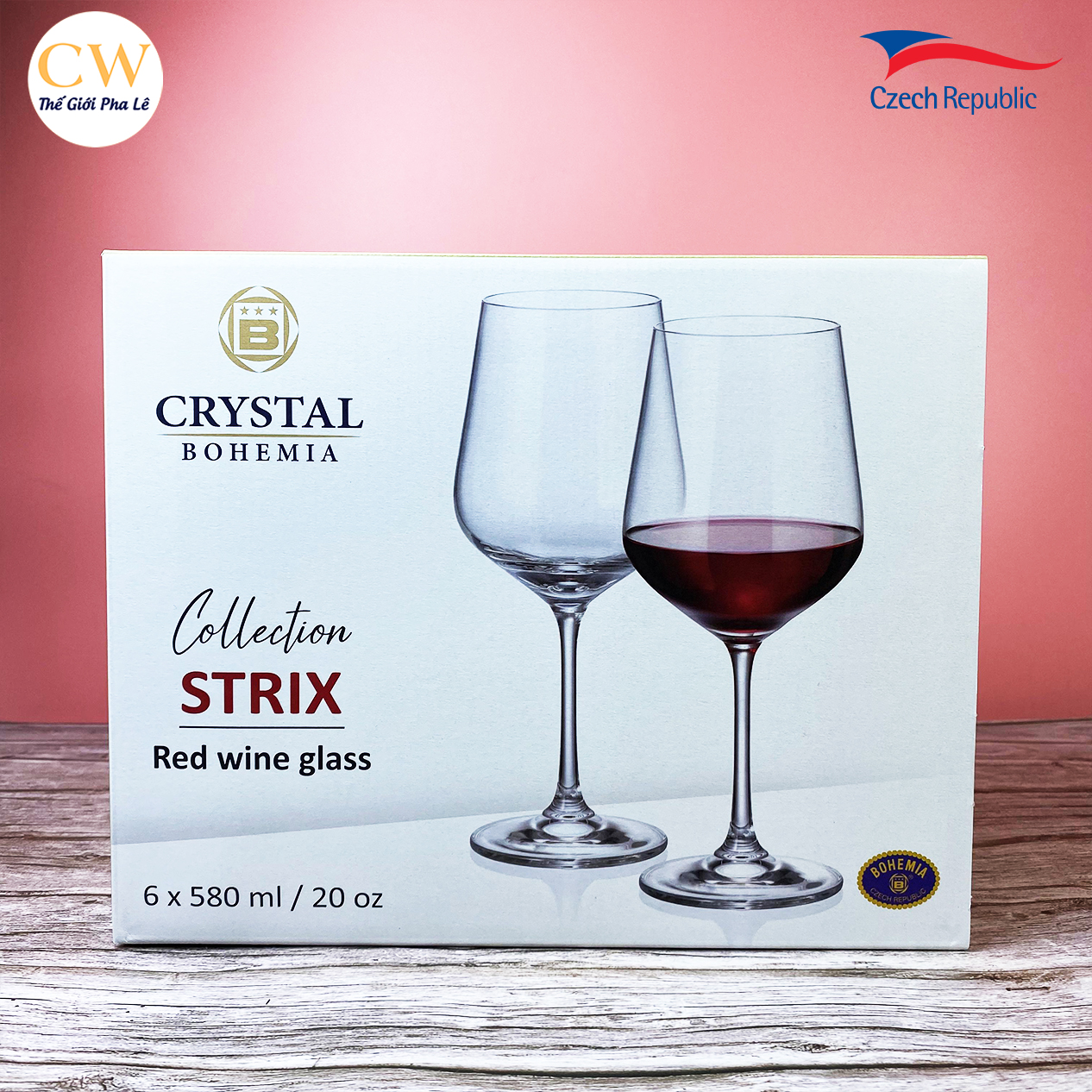 Ly Rượu Vang Pha Lê Tiệp Khắc Crystalite Bohemia Strix 580ml