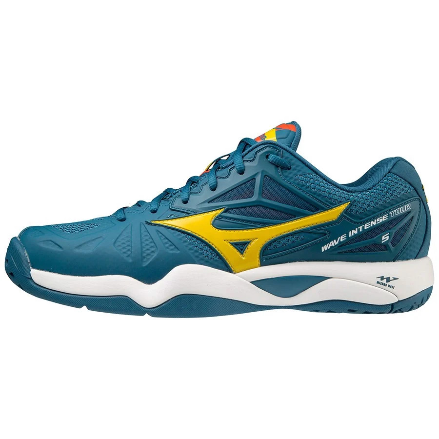 Giày tennis nam Mizuno Wave Intense Tour 5 61GA190030 mẫu mới màu xanh-tặng tất thể thao bendu