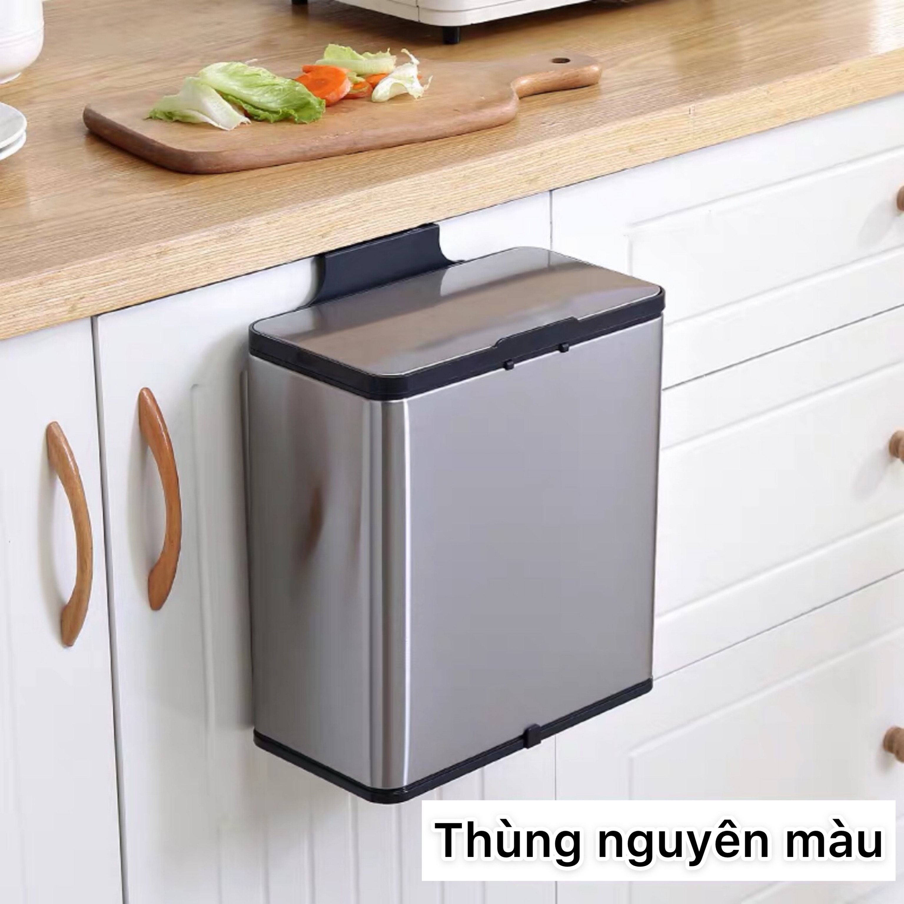 Thùng rác treo tủ nhà bếp, dán tường nhà tắm inox 304 cao cấp