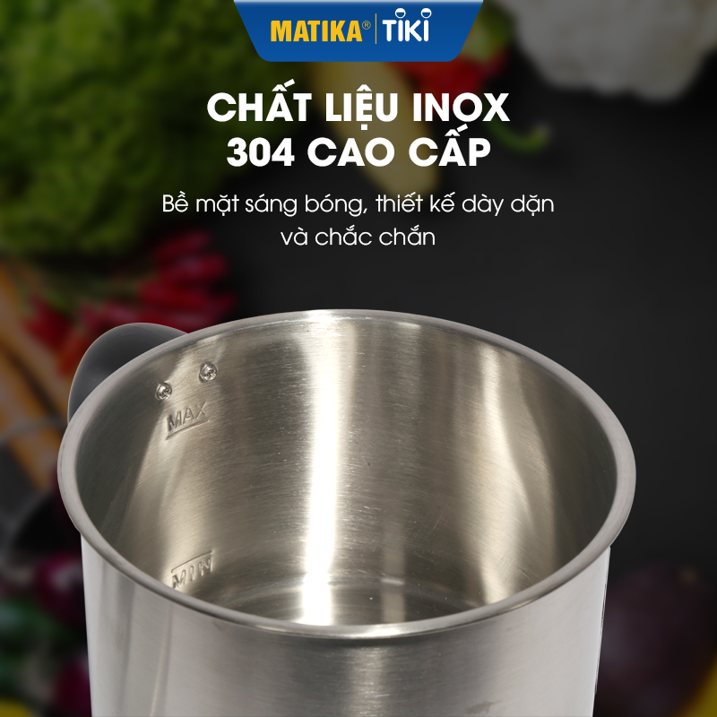 Ca Nấu Đa Năng 1.6L Inox 304 Matika MTK-1612 Công Suất 600W ,Ca Nấu Siêu Tốc,Nồi Lẩu Điện Mini,Nấu Mì. Nấu Lẩu,Đun Nước,Luộc Trứng -Hàng Chính Hãng