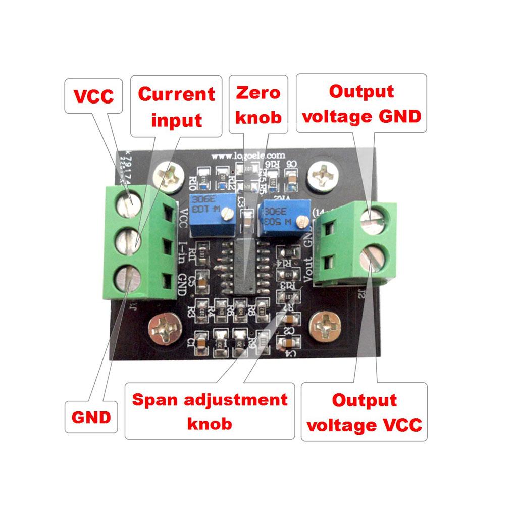 2xCurrent to Voltage Isolation Transmitter Signal Converter 4-20mA to 0-10V