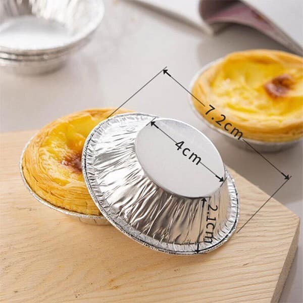 Lốc 50 chén giấy bạc nướng bánh tart trứng 7cm