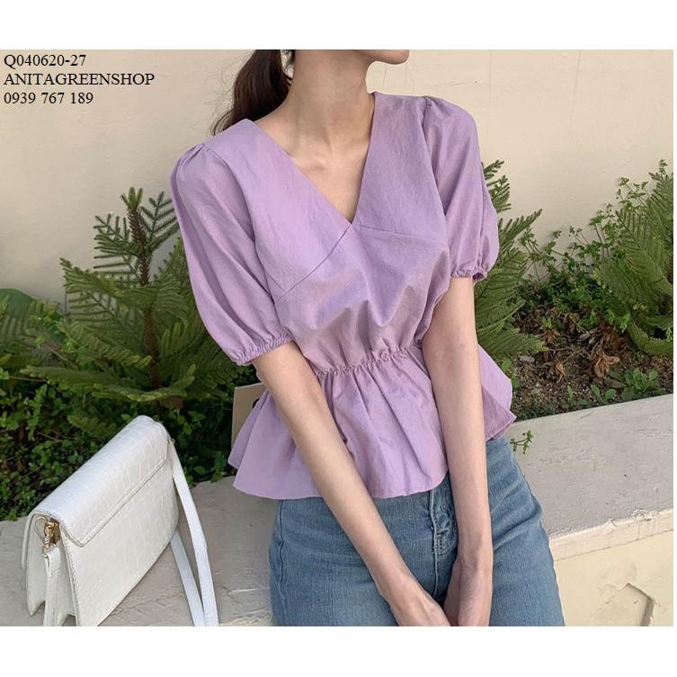 Q040620 ÁO KIỂU MÀU TÍM