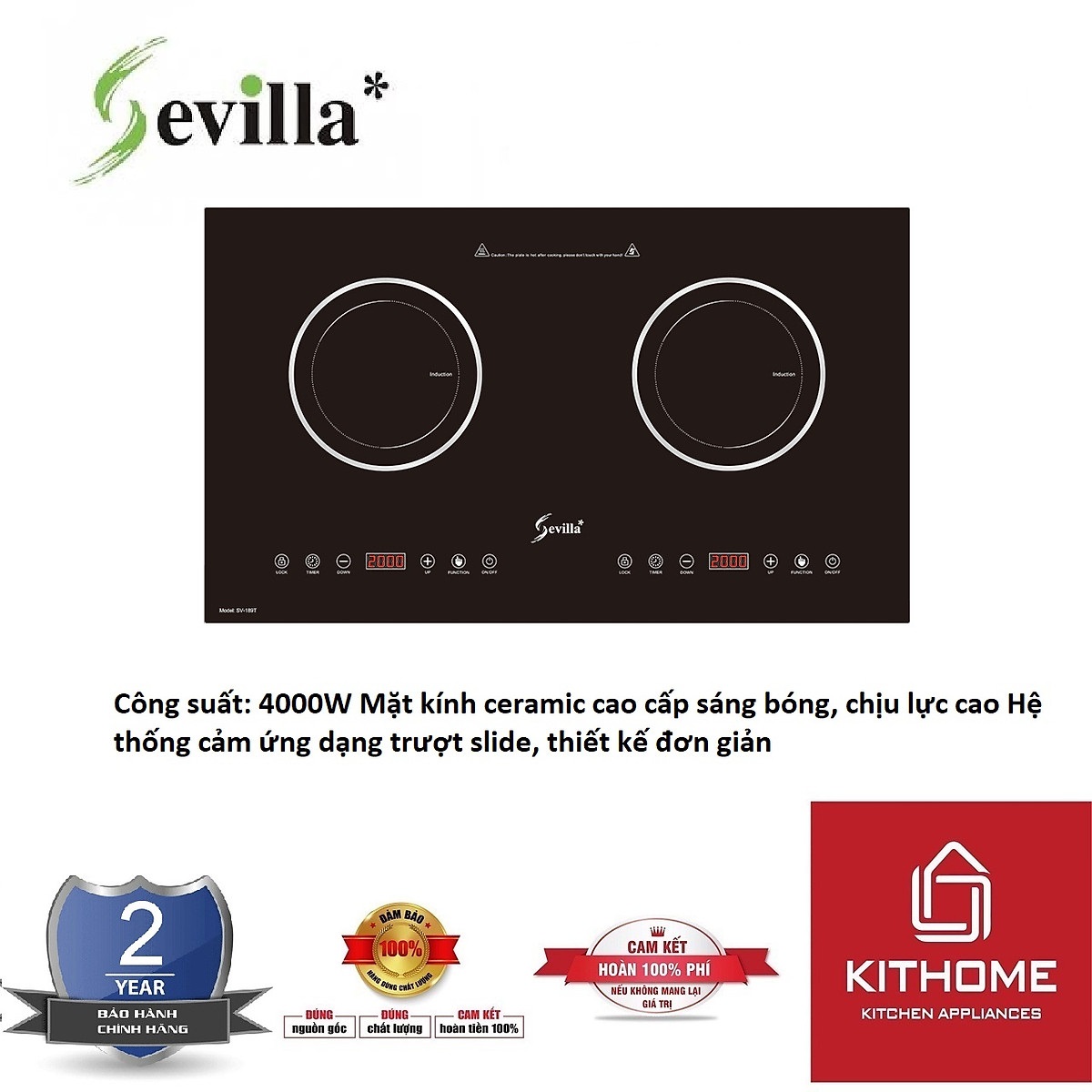 Bếp Điện Từ Đôi Sevilla SV-189T - Hàng Chính Hãng