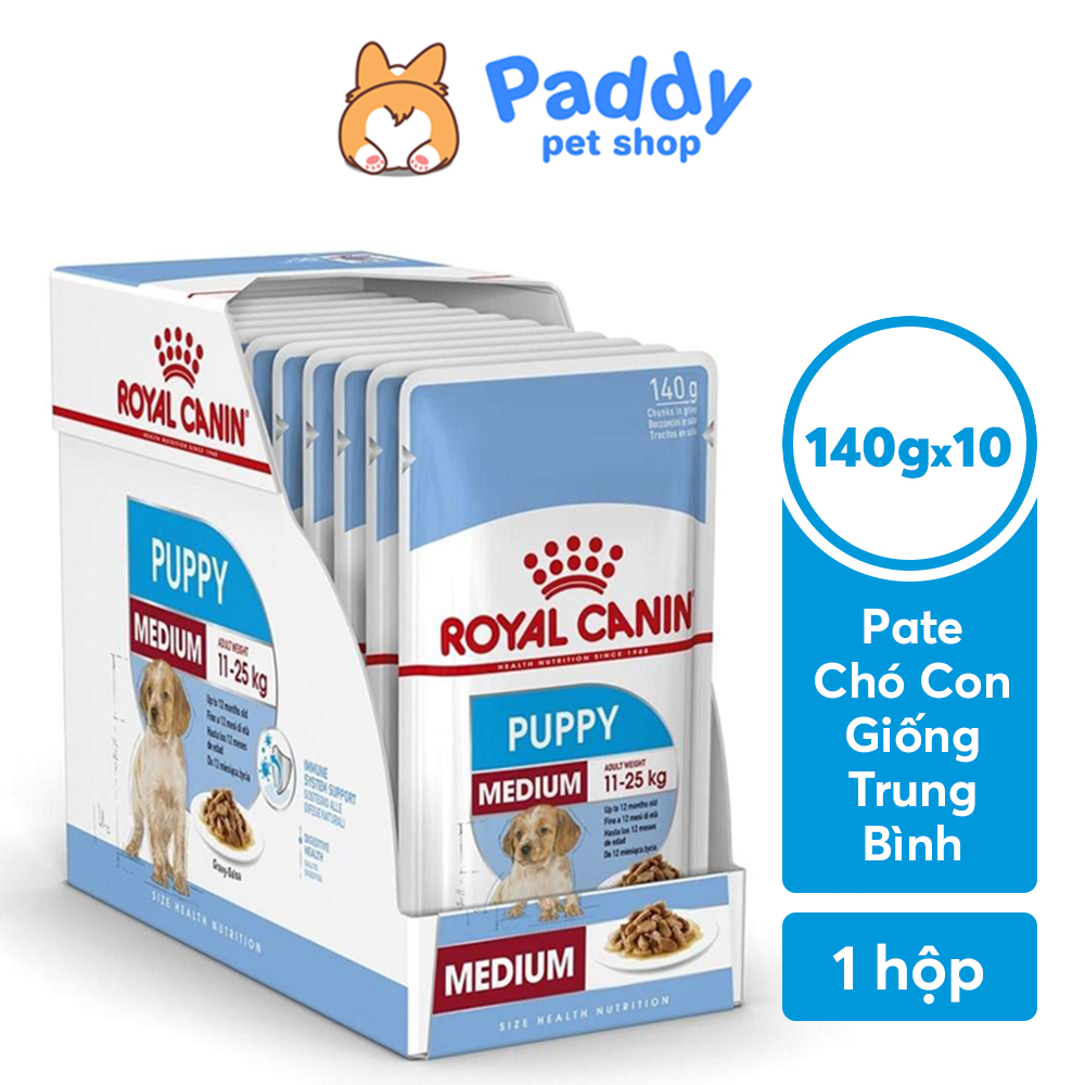 [Hộp 10 gói] Pate Cho Chó Royal Canin Medium Puppy