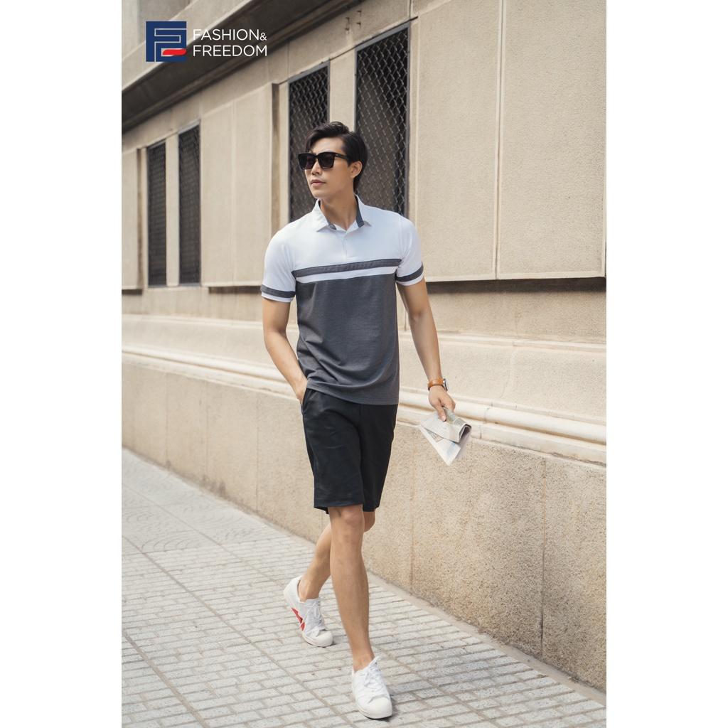 Áo Thun Nam Cotton Xám Trắng TC167
