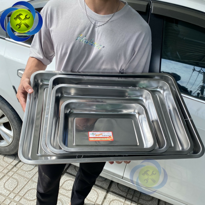 Combo 4 khay inox đựng dụng cụ đồ nghề đủ kích thước