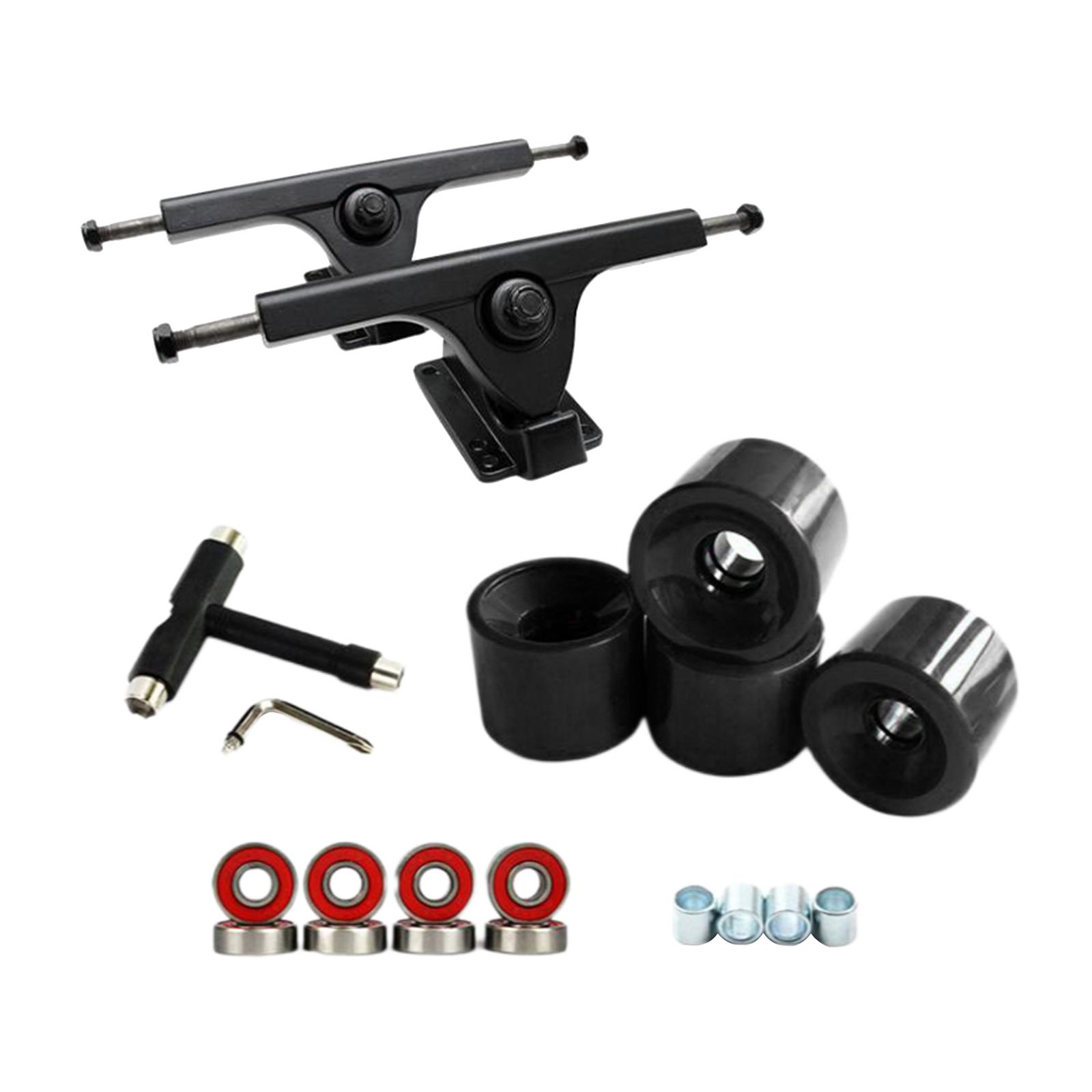 Skateboard Trucks 7'' Bearings Longboard Wheel Roller T-Tool