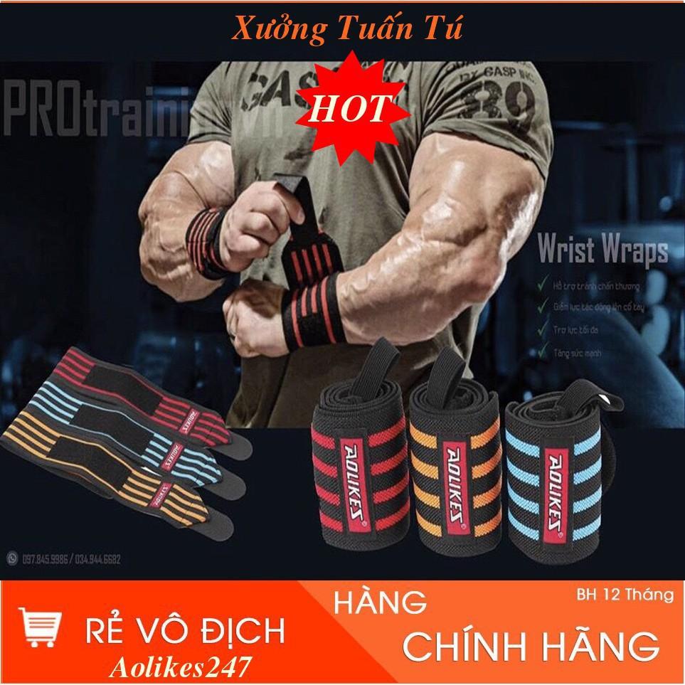 Băng quấn cổ tay tập Gym, Băng cổ tay Aolikes 1539 bản 4 bản to sọc dài magic