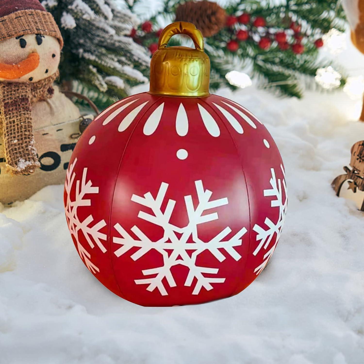 Hình ảnh Bóng Giáng sinh khổng lồ 60cm Bóng bay Giáng sinh Bóng Giáng sinh với PVC Trang trí Giáng sinh PVC cho Home Fir Garden Head