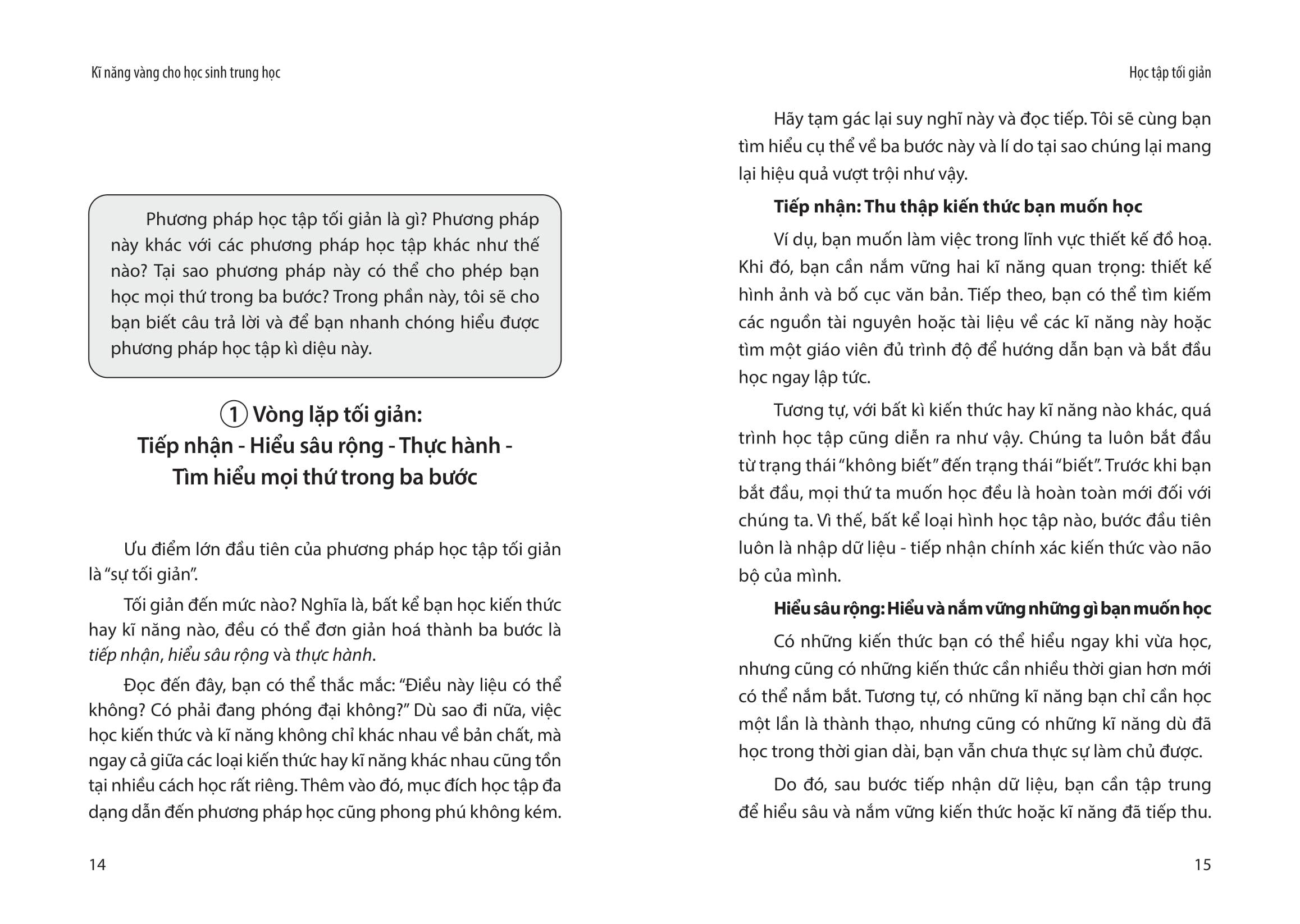 Sách - Kĩ Năng Vàng Cho Học Sinh Trung Học - Học Tập Tối Giản