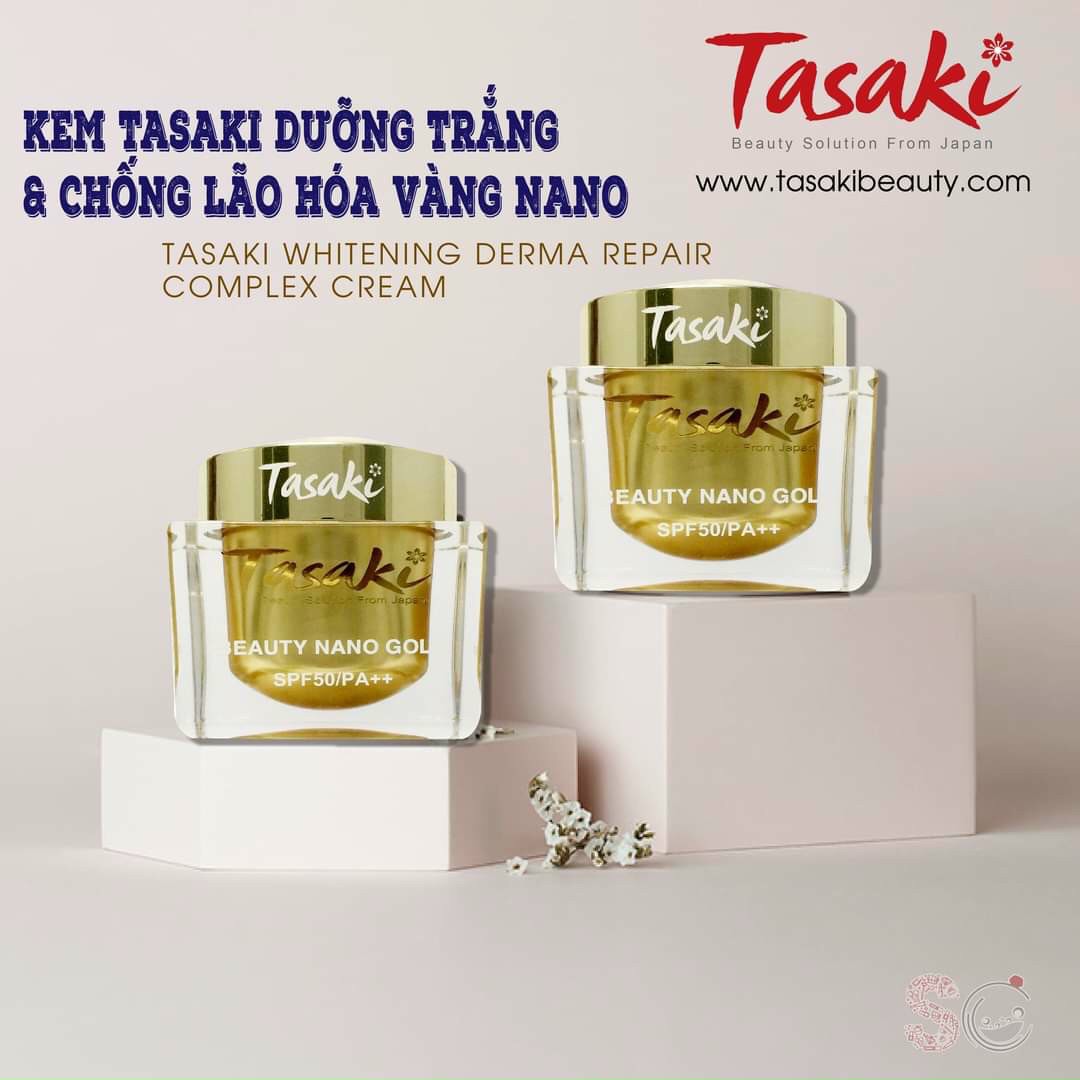 KEM TASAKI VÀNG - TRẮNG DA - NGỪA LÃO HÓA - PHỤC HỒI DA - WHITENING DERMA REPAIR COMPLEX CREAM 25G - BEAUTY NANO GOLD