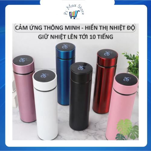 Bình giữ nhiệt inox có cảm biến màn hình báo nhiệt độ dung tích 500ml