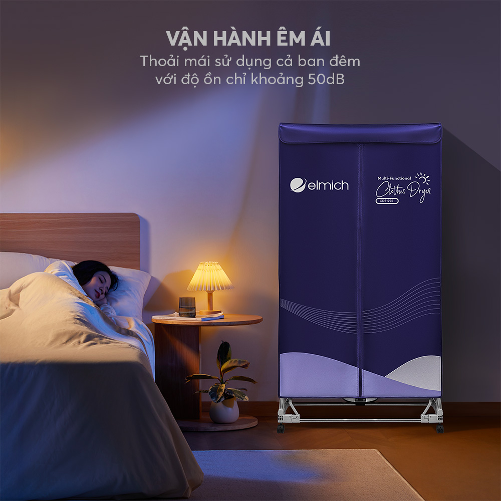 Tủ Sấy Quần Áo Elmich CDE1296, Hàng Chính Hãng, Chịu Tải 25kg, Thiết Kế 2 Tầng - JoyMall