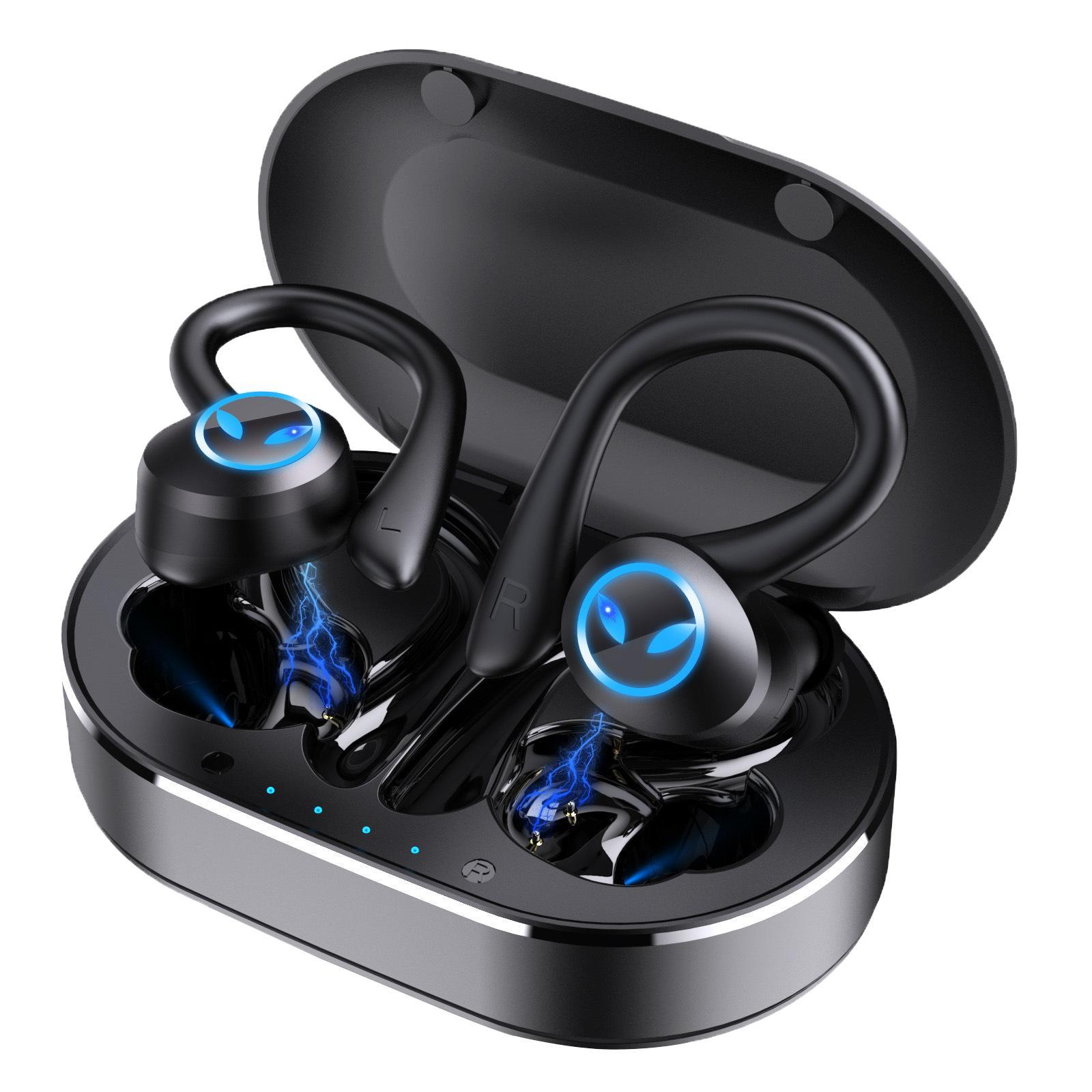 Bluetooth Earhook Earbuds with Charging Case Waterproof Noise Cancelling 500mAh Sports Earphones Headphones Headsets for Gaming Business Gym