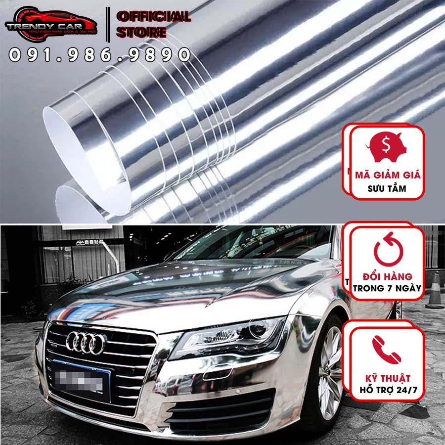 Decan mạ chrome bạc dán trang trí xe hơi ô tô xe máy vật dụng khổ lớn hàng loại 1 dà