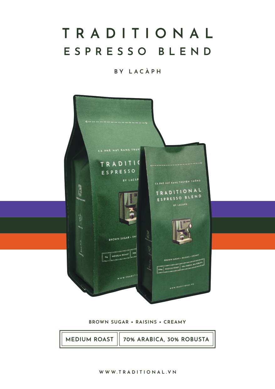 Cà Phê Nguyên Hạt, Bột Traditional Espresso Blend By Lacàph