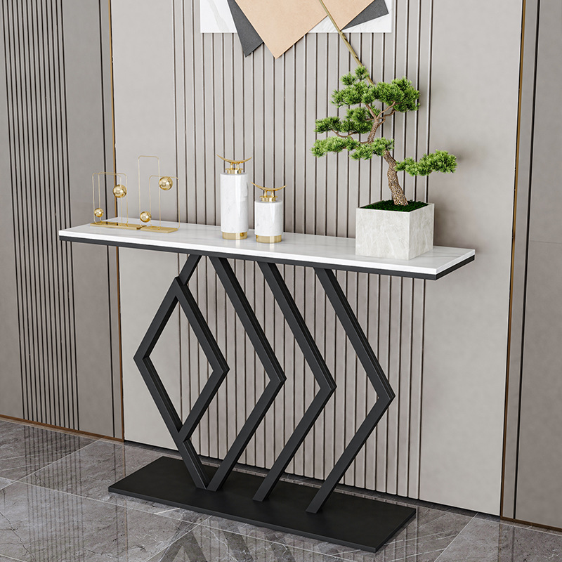 Bàn console, bàn trang trí mặt đá trắng khung sắt Juno sofa CSTCT017 108x30x80 cm
