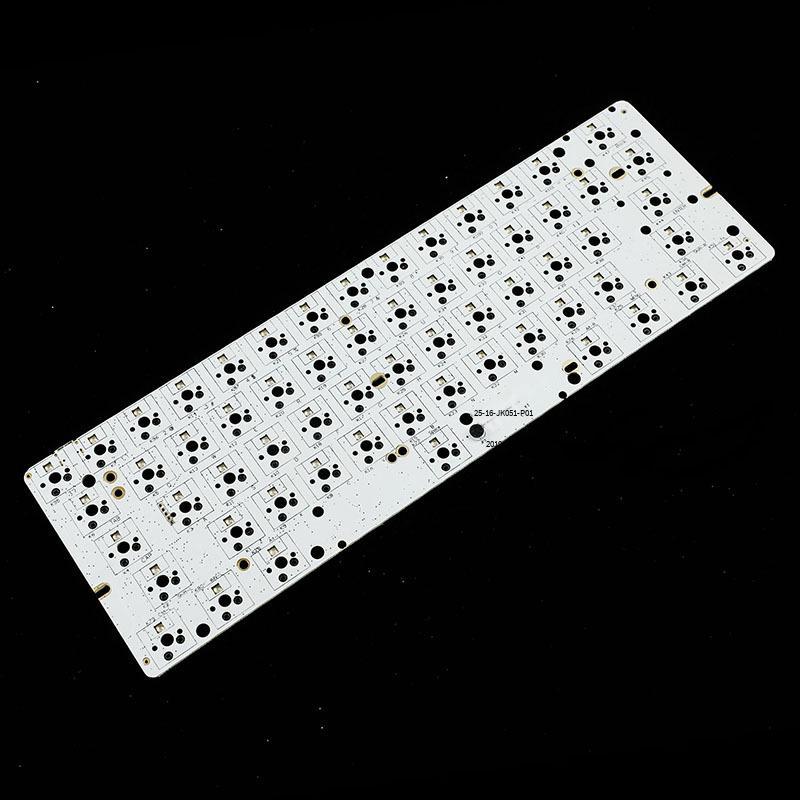 Giao hàng nhanh GK61 bàn phím cơ PCB bo mạch chủ có thể tráo đổi nóng GH60RGB nhịp điệu âm nhạc tùy chỉnh có dây và không dây màu trắng