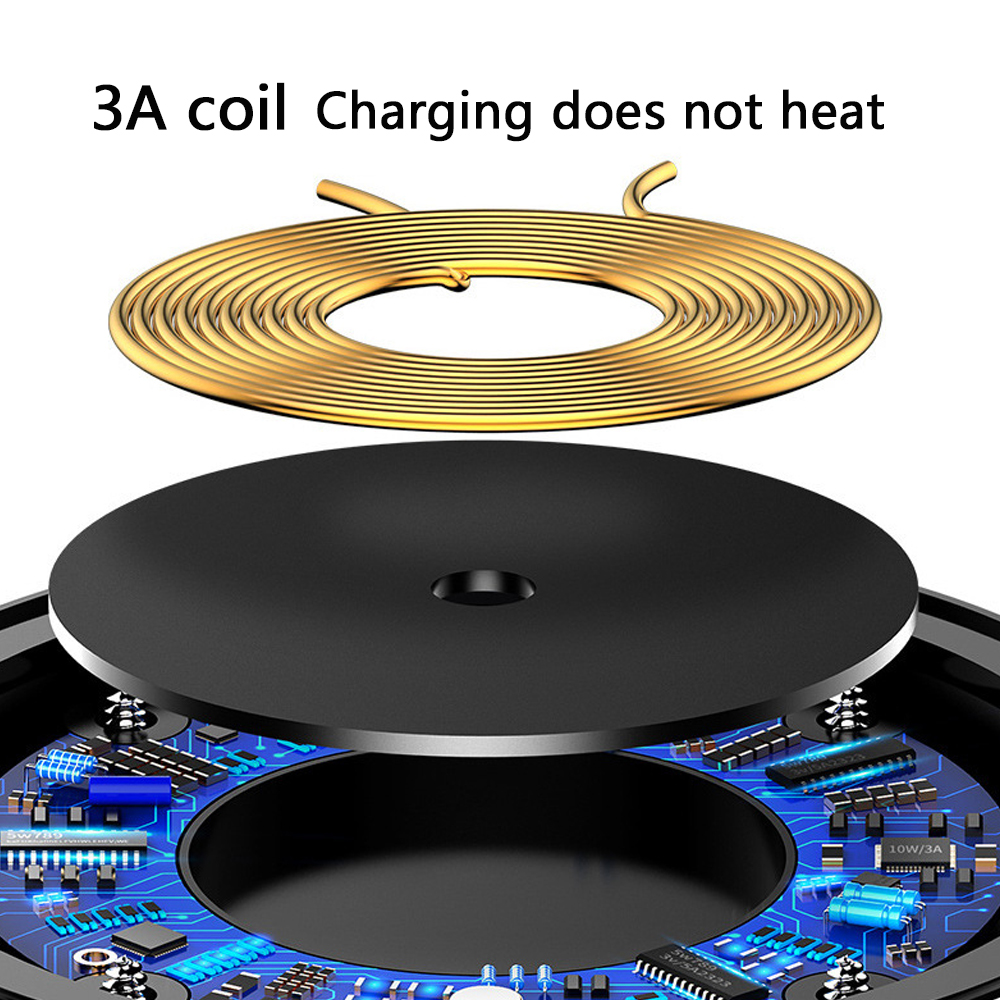 Tấm Sạc Không Dây Tròn QI Có Chỉ Báo Cho Điện Thoại Di Động