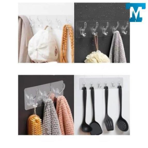 - Thanh 6 Móc Dán Tường VAIO 30 x 6 cm Siêu Dính Chắc Chắn Tiện Dụng