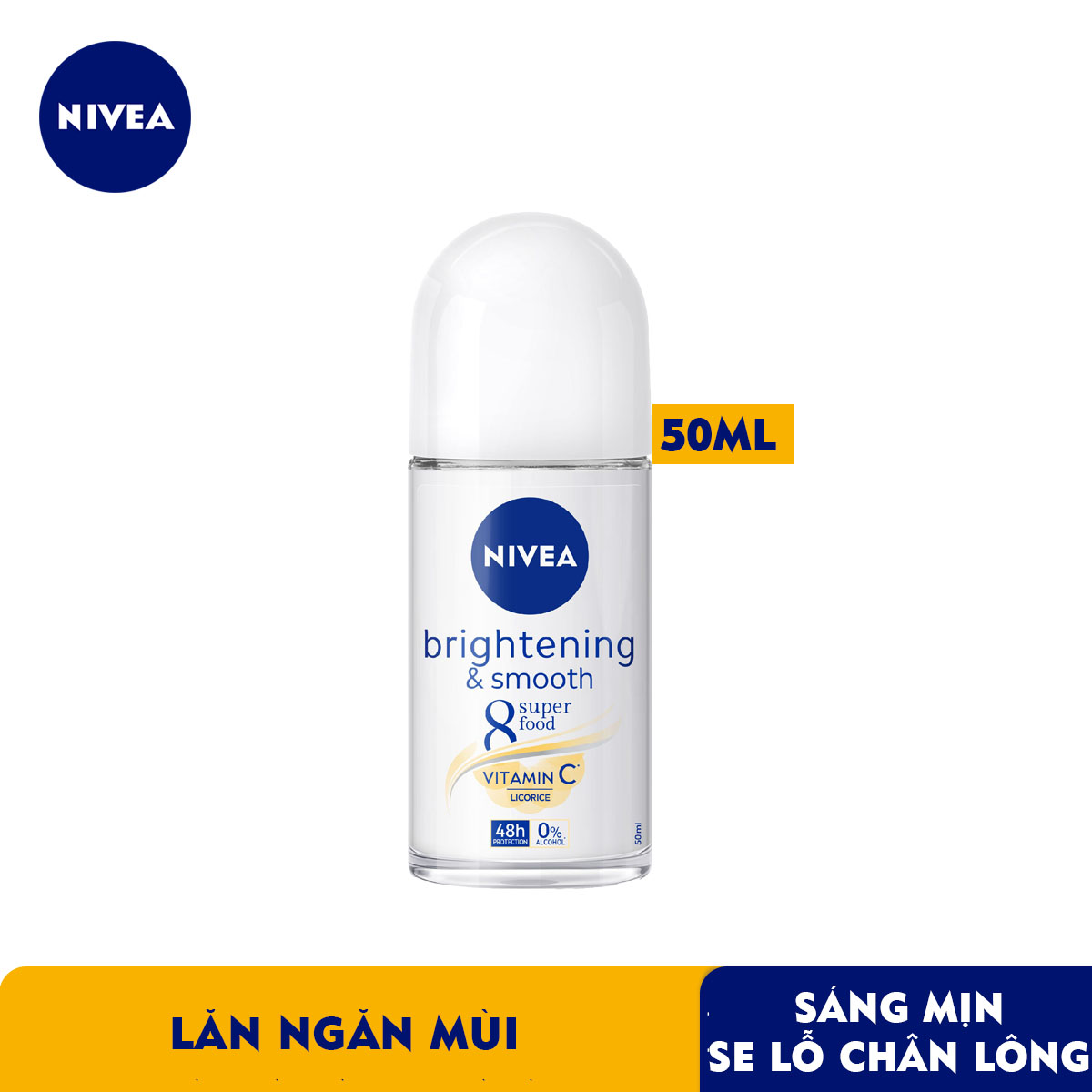 Lăn Ngăn Mùi NIVEA Sáng Mịn | Mờ Thâm | Se Khít Lỗ Chân Lông (50 ml) - 81644