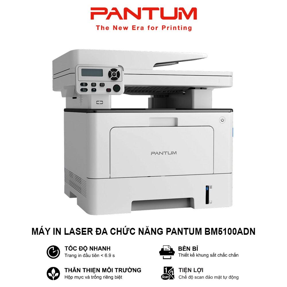 Máy in Laser đa chức năng PANTUM BM5100ADN, in qua mạng LAN, đen trắng, tốc độ cao, scan, photocopy, tự động đảo mặt, A4 (Hàng chính hãng)