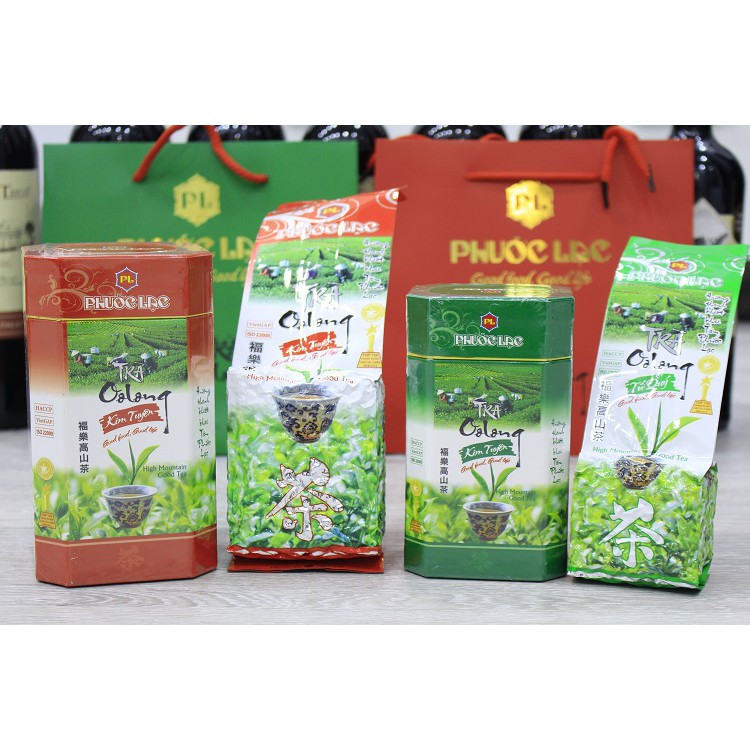 Trà Ô Long (oolong) Kim Tuyên Phước Lạc Hộp Giấy Xanh 250g