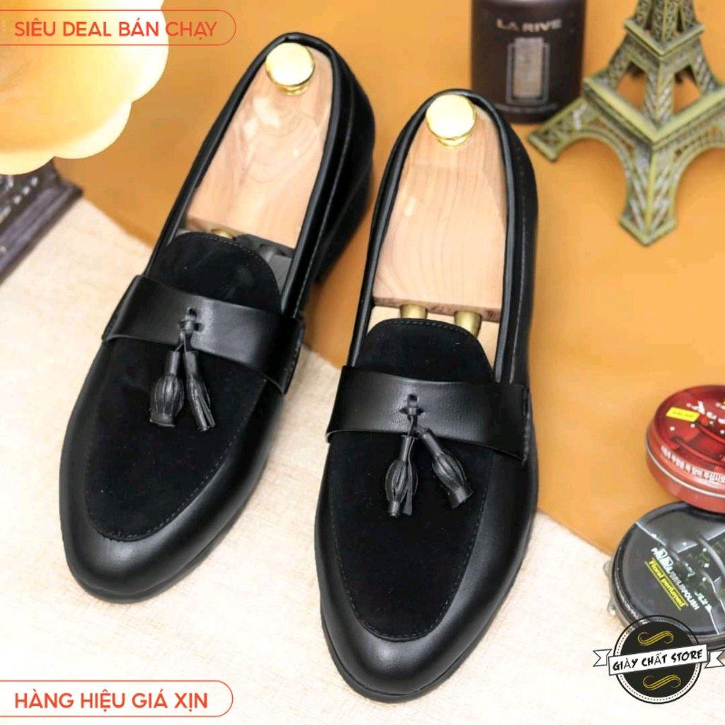 Giày Lười Da Nam Công Sở Chuông Nhung Phong Cách Hàn Quốc