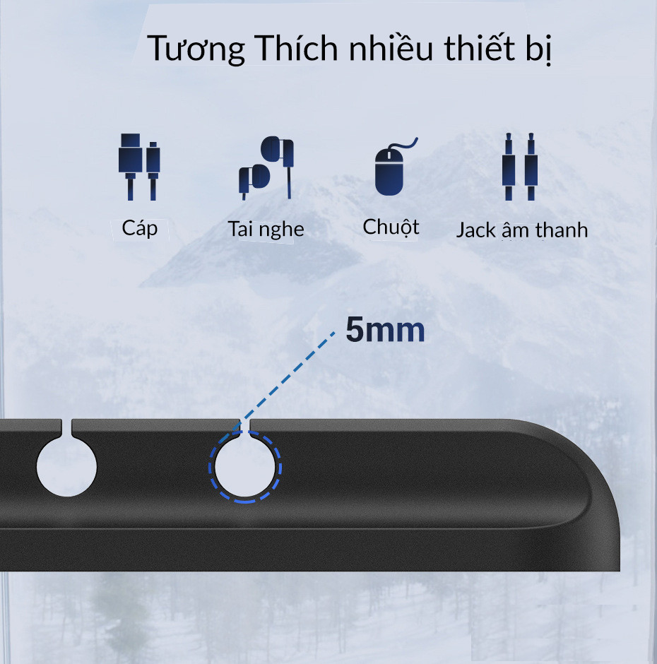 Hình ảnh Phụ kiện giữ dây cáp sạc Giá Silicon mini cố định dây cáp sạc cho các thiết bị điện tử trên bàn làm việc - Hàng Chính Hãng