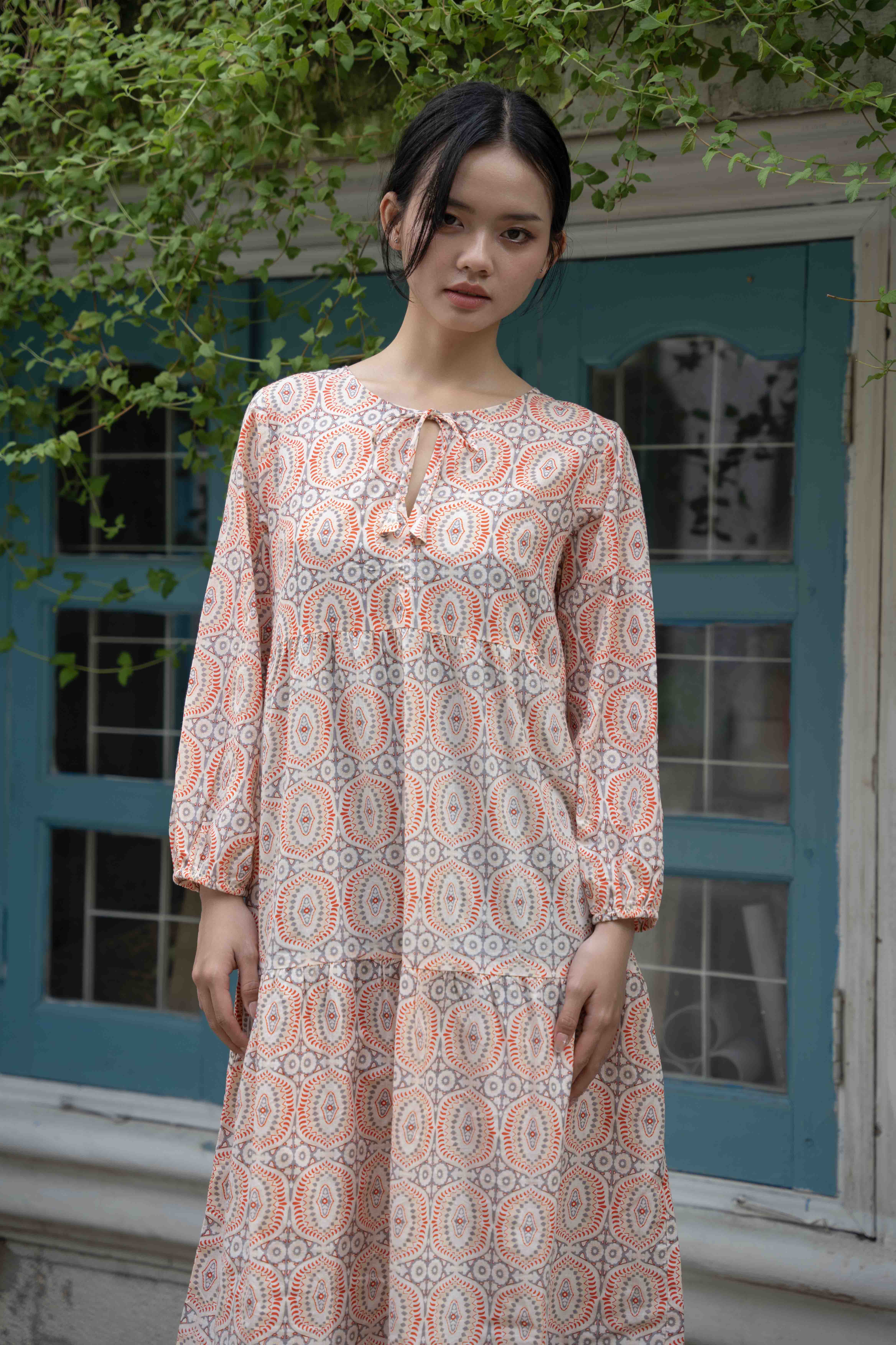 Đầm Midi Hoa Cotton Isla Bonita