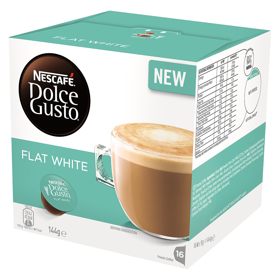 Hộp 16 Viên Nén Cà Phê Sữa Nescafe Dolce Gusto –  Café Flatwhite (144g)