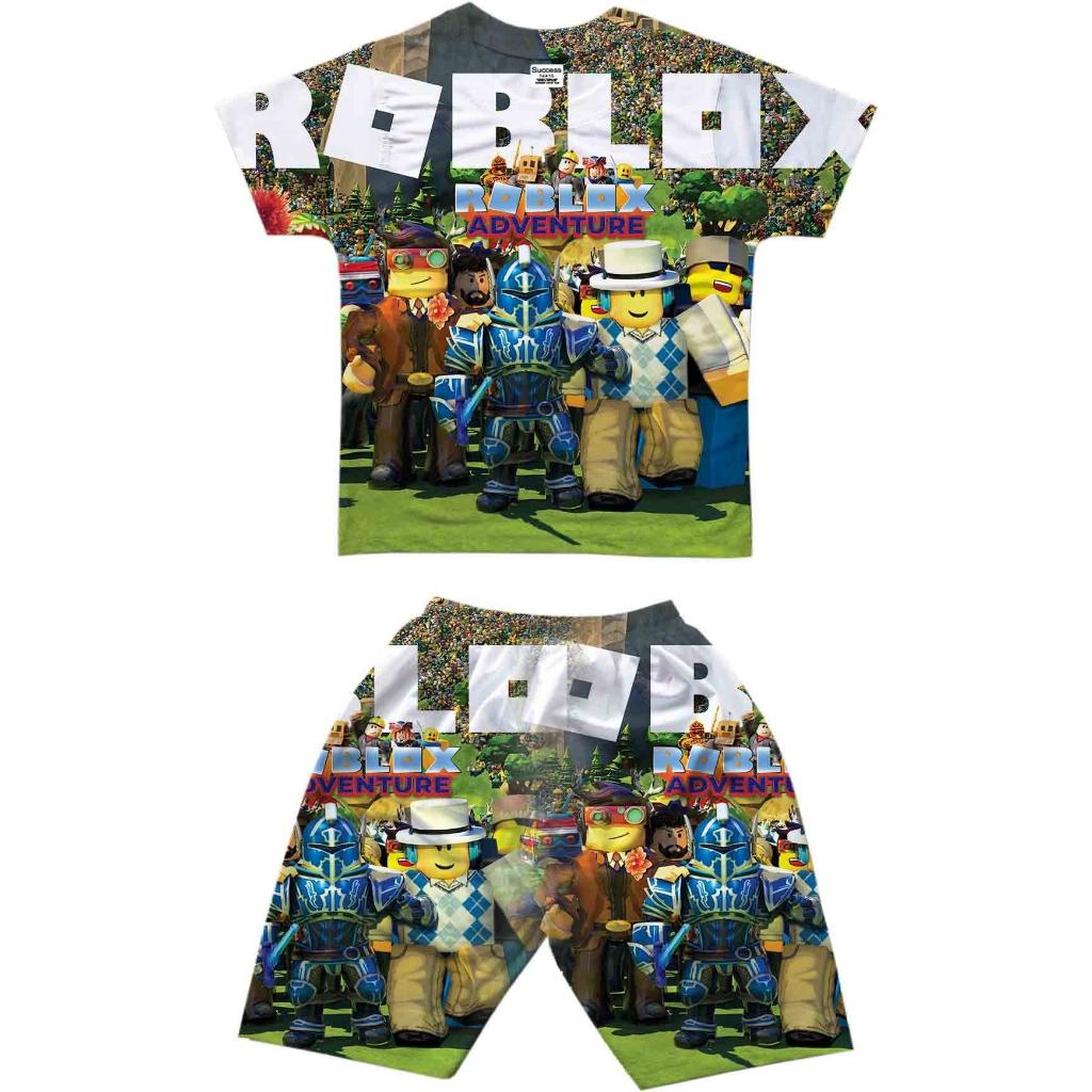 Đồ bộ bé trai, bộ cộc tay cho bé trai hình Roblox bigsize 18-65KG chất thun lạnh Thái mát