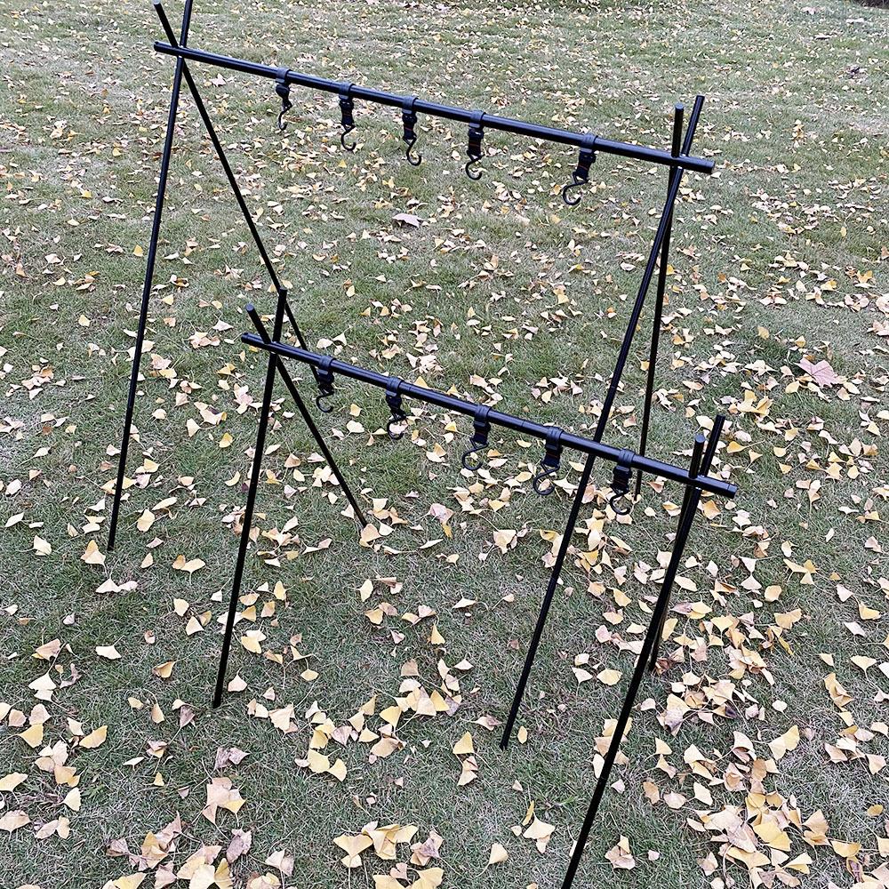 Outdoor Hanging Rack Camping Triangle Storage Rack Light Stand Clothes Drying Tripod for Outdoor Cooking Camping Picnic