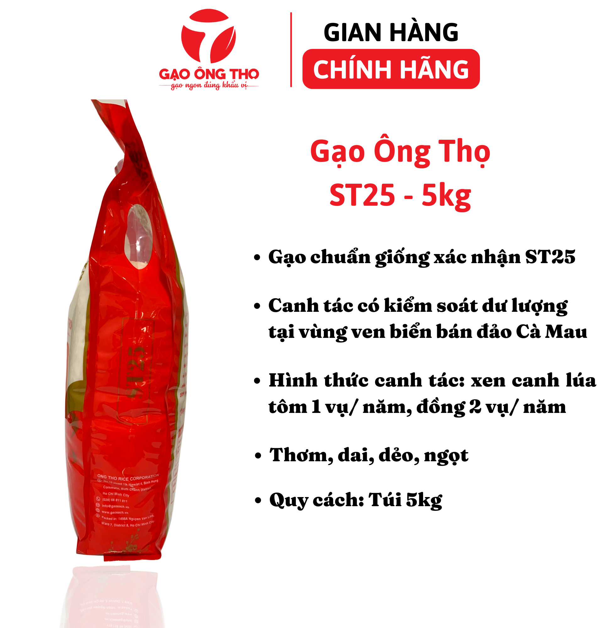 Gạo Ông Thọ-ST25 túi 5kg