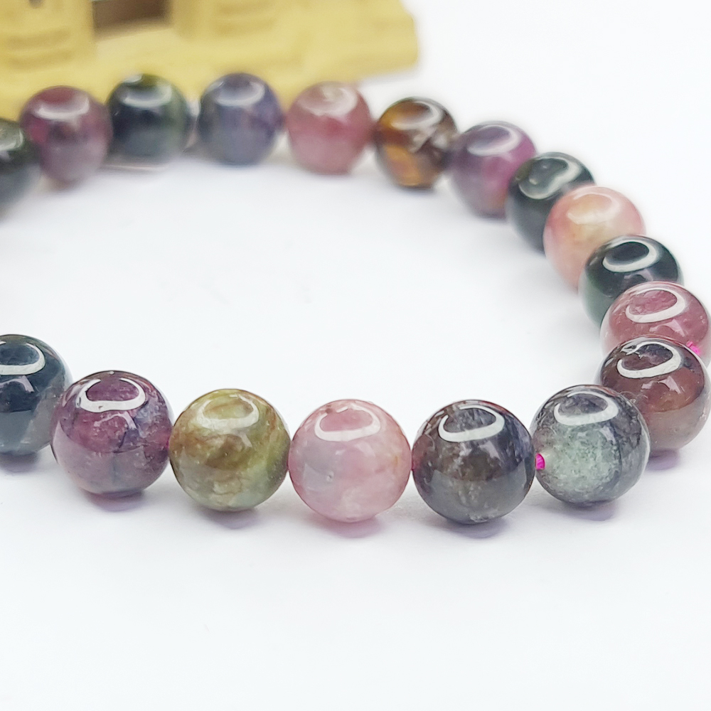 Vòng Tay Dạng Chuỗi Hạt Đá Tourmaline Đa Sắc - Mx